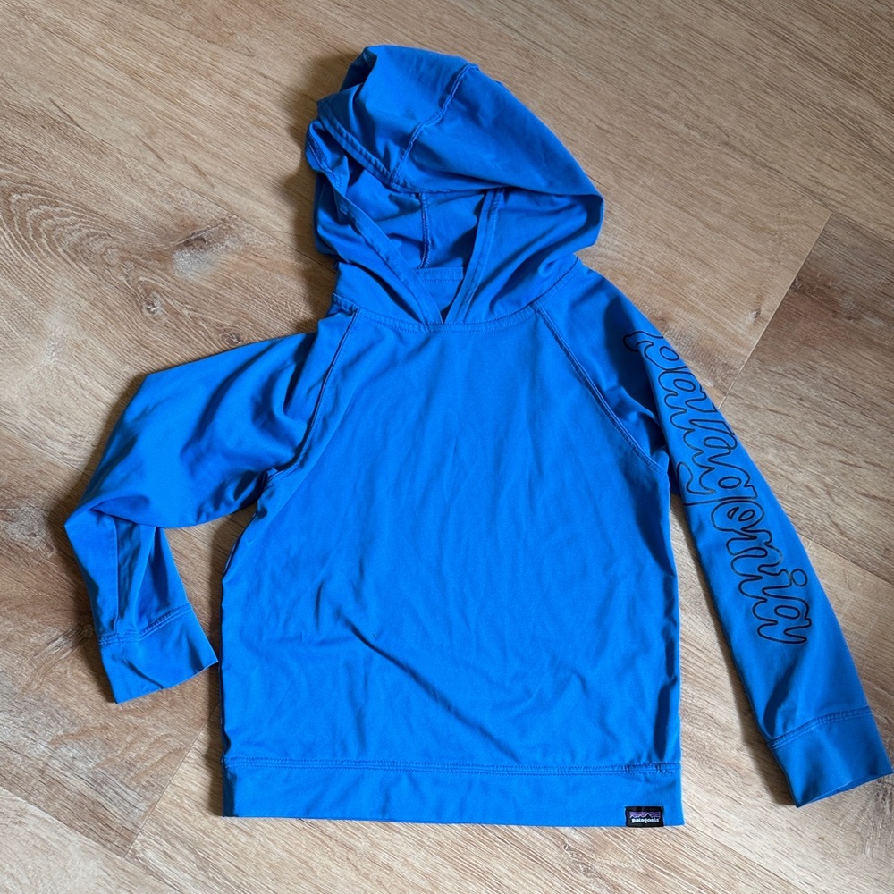 Patagonia Bright Blue Hooded Shirt